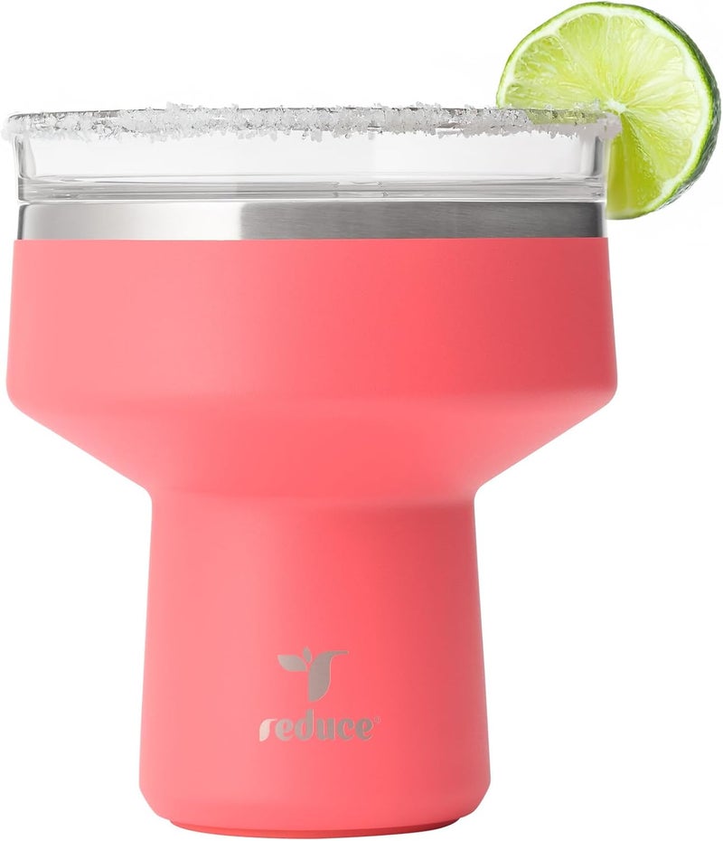 Reduce Saltini 16 oz Cocktail Tumbler - Insulated Margarita Tumbler with Lid - Keeps Drinks Cold for 10 Hours - 360 Sippable Martini Glass Alternative - Shatterproof, Perfect for Parties - Daiquiri - Image 1